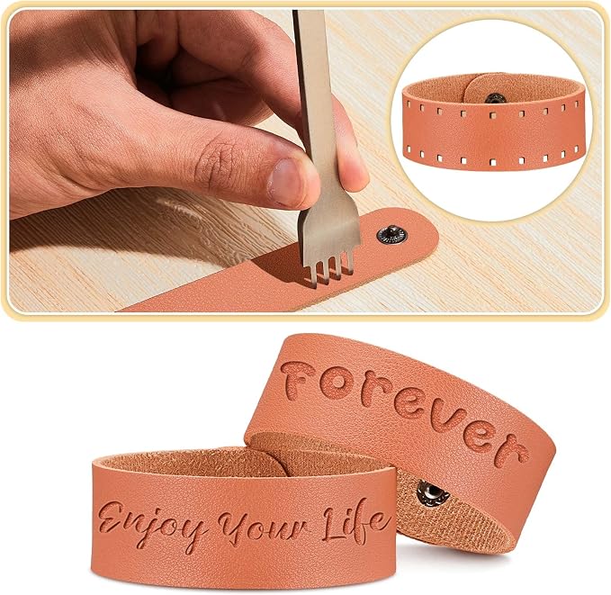 24 Pcs Plain PU Leather Bracelets Blank Snap Bracelets Wrist Cuffs DIY Craft