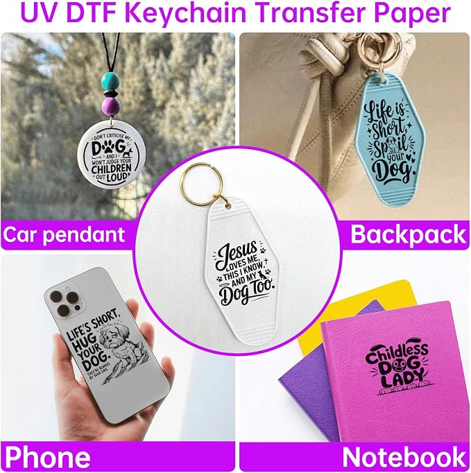 48PCS UV DTF Stickers Dog Quotes Transfer Sticker