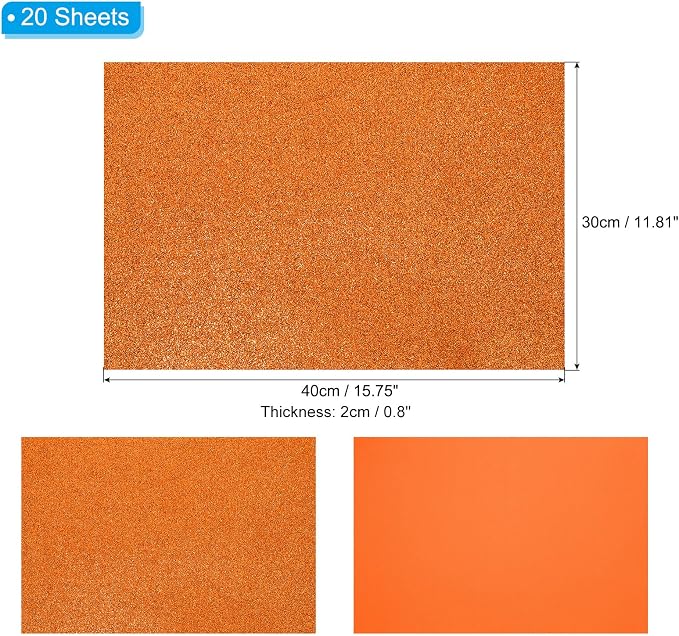 PATIKIL 20 Sheets 2mm Glitter Foam Sheet