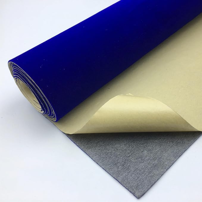 Blue Large Size Self Adhesive Soft Velvet Drawer Liner DIY Fabric Felt Liner