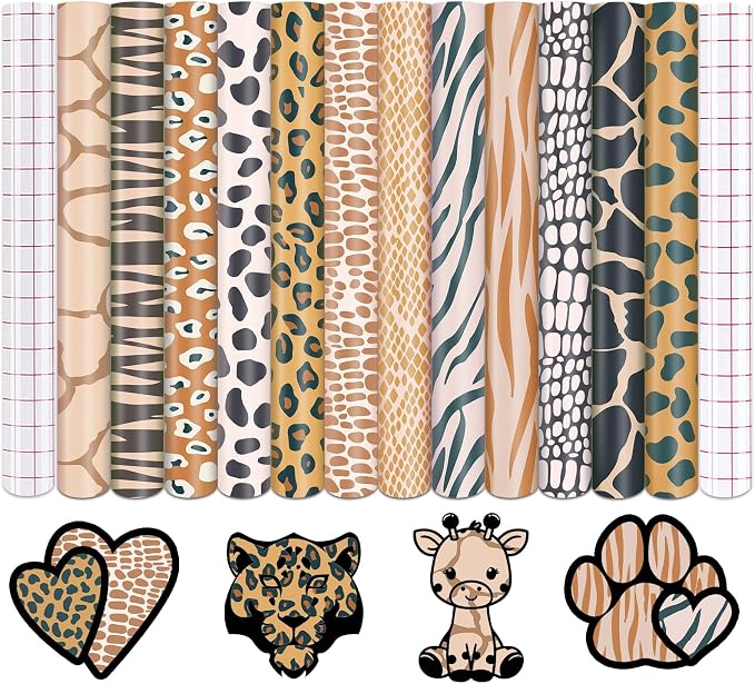 Tintnut Leopard Permanent Vinyl 12 Sheets 12x10in Skin Tone Adhesive Vinyl |