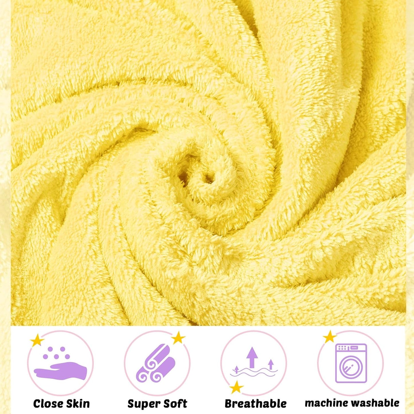 Reginary 4 Pack Baby Hooded Towels Coral Fleece Baby Bath Towels 30 x 30 Inch Soft Absorbent Hooded Bath Blanket for Newborn Toddler Infant Boy Girl Shower Gift Supplies (Pink, Purple, Yellow, Beige)