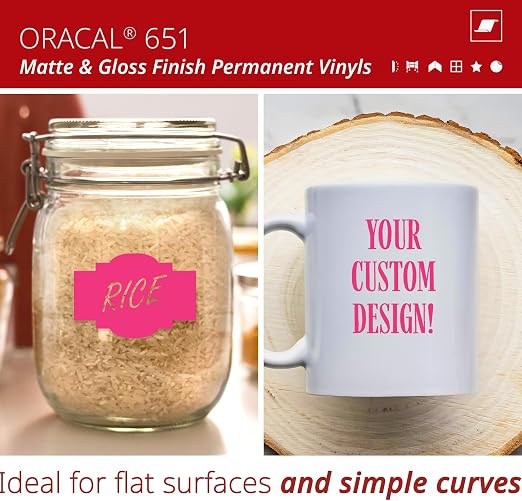 ORACAL 651 Matte Pink Vinyl Durable Roll Easy to Weed Permanent Adhesive Craft