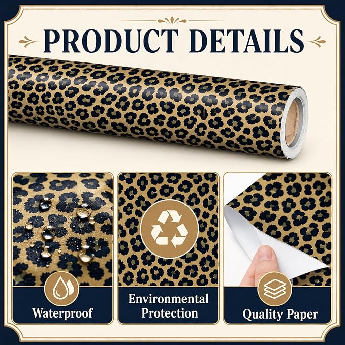 Leopard Print Bulletin Board Paper Roll Cheetah Bulletin Board Background Paper