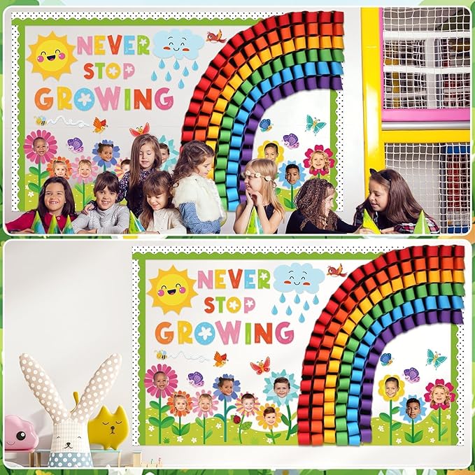 Summer Bulletin Board Classroom Decorations 3D Rainbow Butterfly Floral