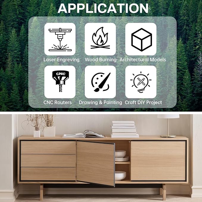 2 Pack Plywood Sheets, 17.1" x 23.6"x 1/8" Basswood Sheets | 3mm Basswood Craft