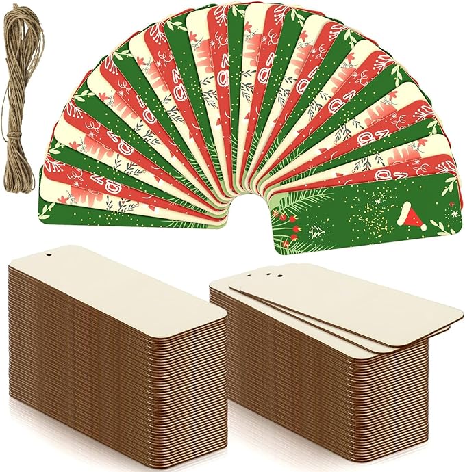100 Sets 6 x 2 Inch Large Size Wooden Bookmarks