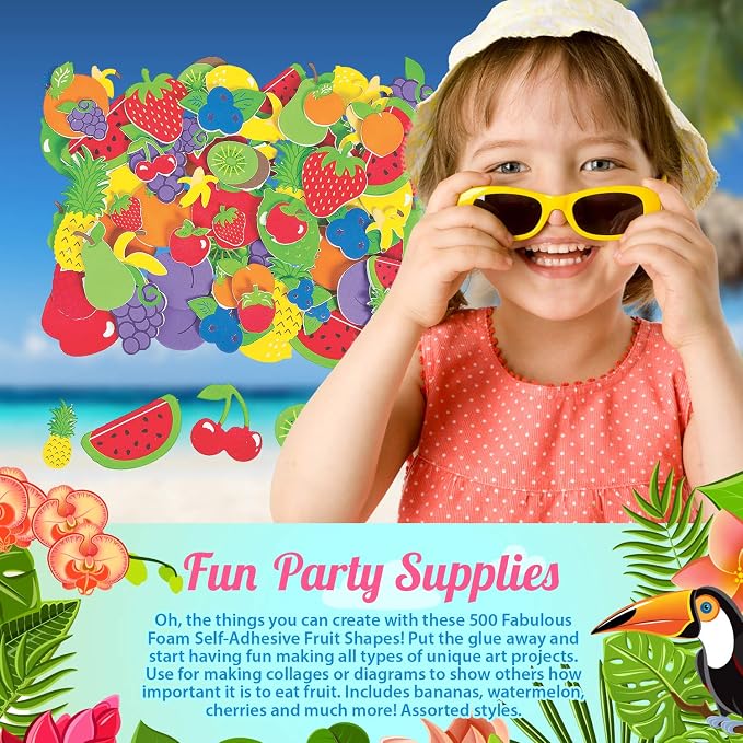 Fun Express 500 Pack Self-Adhesive 3D EVA Foam Stickers