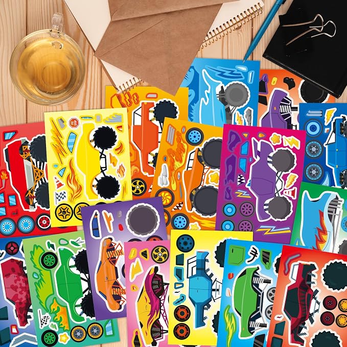 48 Sheets Create Monster Truck of Dreams Stickers, Make Your Own Stickers