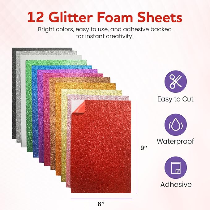 Self-Adhesive Glitter EVA Foam Sheets