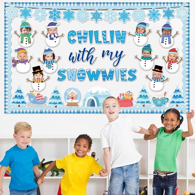 Winter Bulletin Board Decoration Set Christmas Snowman Classroom Decoration