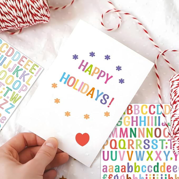 Letter Stickers 0.5 inch, Self-Adhesive Vinyl Waterproof ABC Letter Stickers