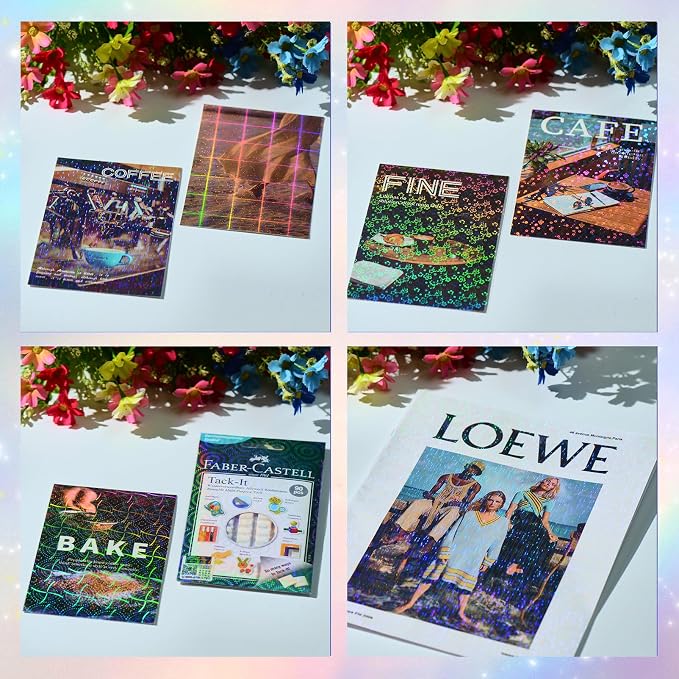 36 Sheets Holographic Laminate Sheets 8.5x11 Inch Self Adhesive 6 Patterns |