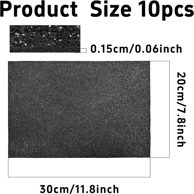 pson 10Pcs 7.8 x 11.8 Inch Shiny Self-Adhesive EVA Foam Sheets