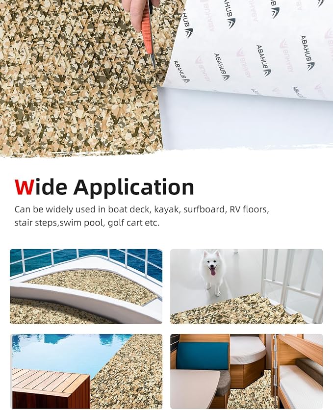 Abahub EVA Foam Boat Flooring Self-Adhesive Decking Surfboard Traction Pad |
