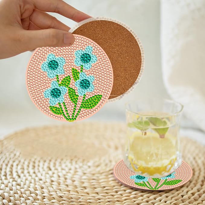 EWJRNSF 8 PCS Fall Diamond Art Coasters DIY Kit