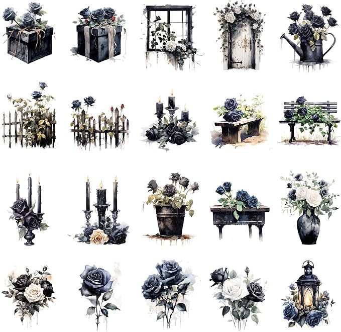 Dark Aesthetic Stickers 80 Pcs, Water Bottle Vinyl Waterproof Sticker