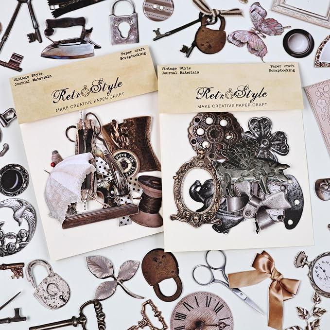Diuhofart 2Pack Vintage Scrapbook Embellishments