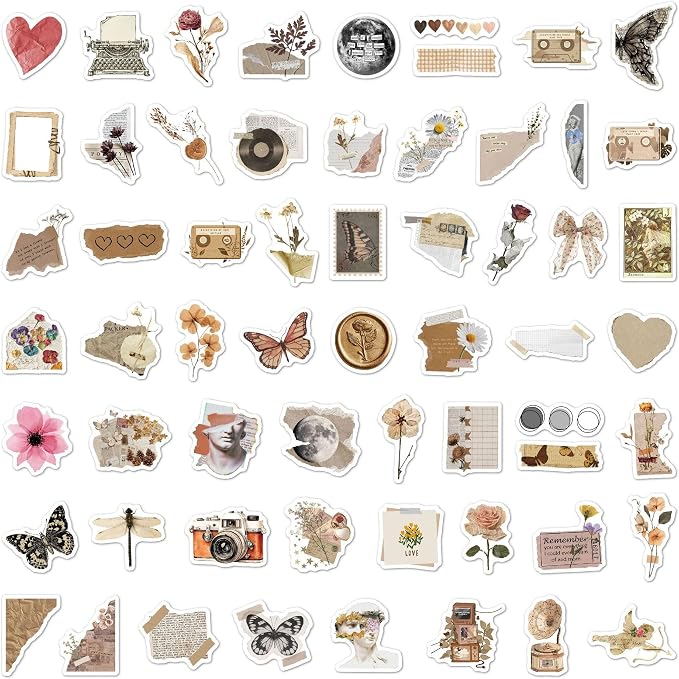 120Pcs Vintage Aesthetic Stickers
