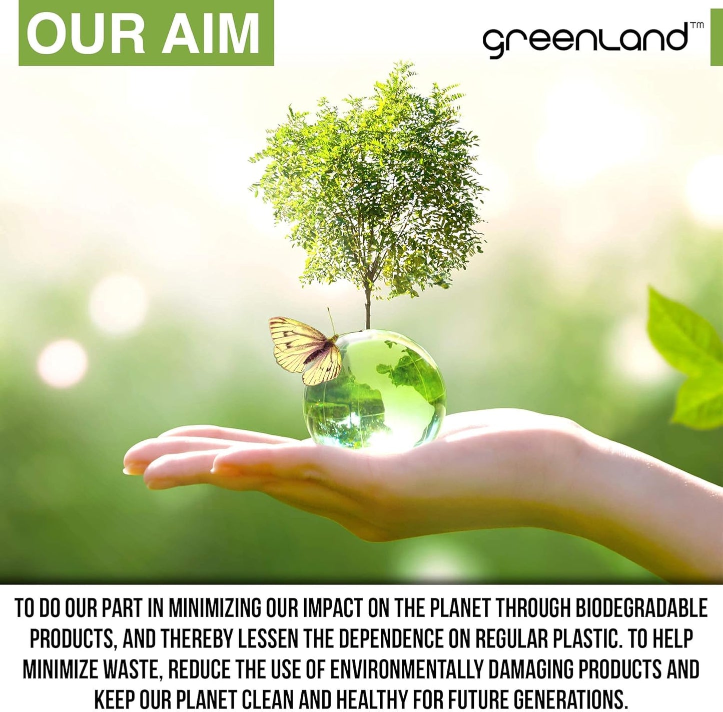 Greenland Biodegradable 60 Trash Bags Compatible with Simplehuman (Code H, 60 Bags, 8-9 Gallons)