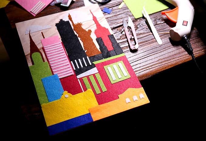 42PCS Colored Felt Fabric Sheets, 6 x 6 inches Macdori Craft Felt Squares