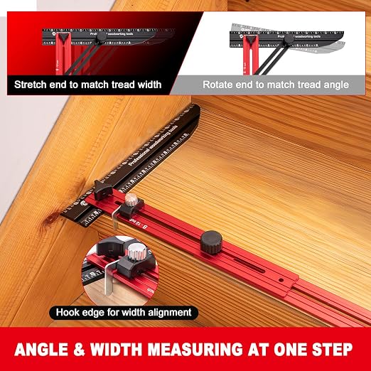 Stair Tread Template Tool, Stair Gauge Set Shelf Layout Measuring Scribe Tool