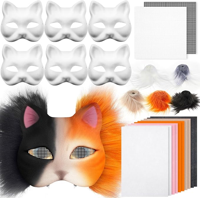 Seenelling DIY Therian Mask Kit Blank Cat Mask