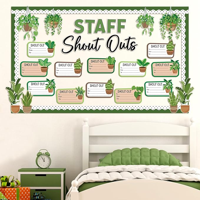 Plant Theme Staff Shout Outs Bulletin Board Decorations Plants Staff Shout Outs