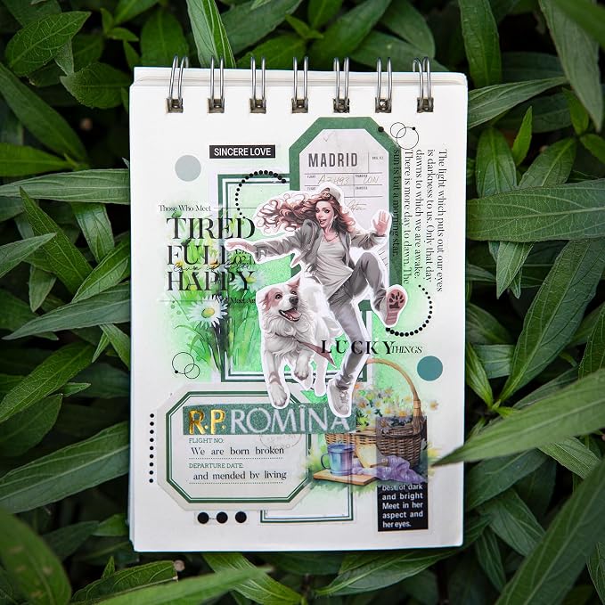 JOYCHOIC Scrapbook Stickers Set, Junk Journal Supplies, Bullet Journals