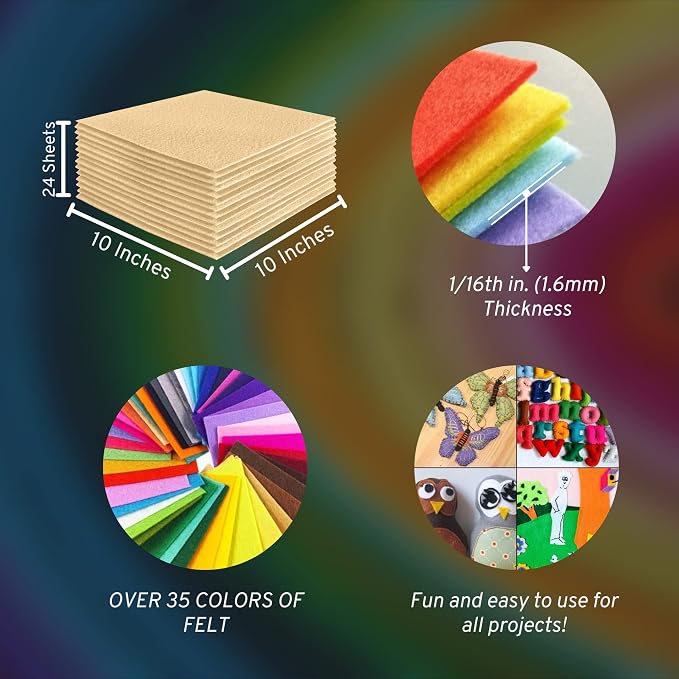FabricLA Acrylic Felt Sheets for Crafts