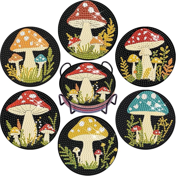 EWJRNSF 6 PCS 5D Diamond Painting Coasters Kits