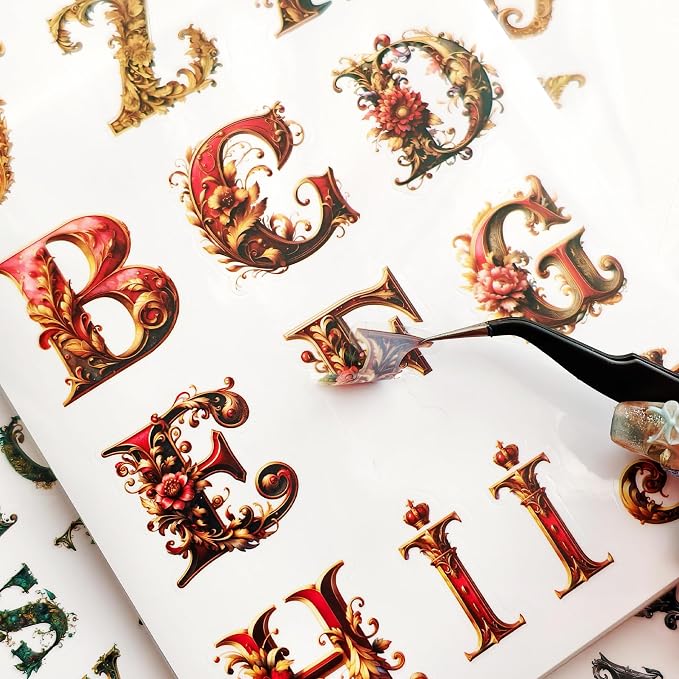 Alphabet & Number Stickers, 50 Sheets Vinyl Letters