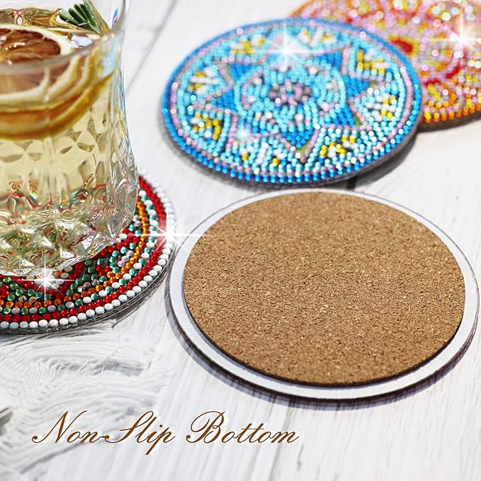 Temlum 6 Pcs Diamond Painting Coasters