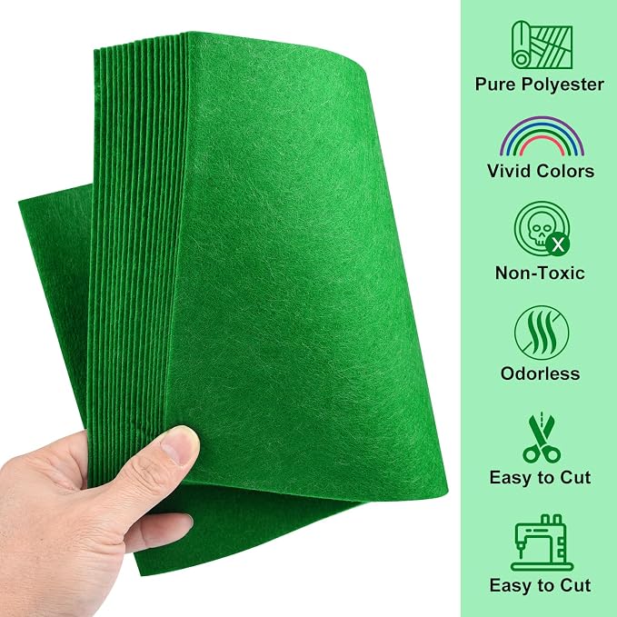 Morcheiong 50 Pcs Felt Fabric Soft Felt Fabric Sheet