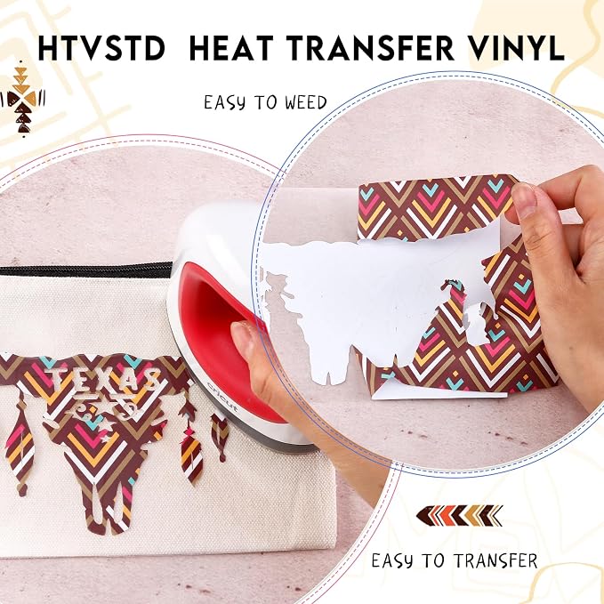 HTVSTD Aztec Heat Transfer Vinyl 12 Sheets 12×10in Iron on Vinyl | Aztec Brown