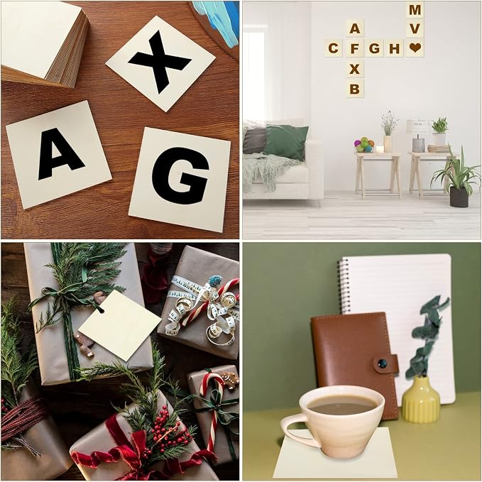 100 Pieces 5x5 Inch Wood Squares Unfinished Basswood Plywood Wooden Sheets 1/8