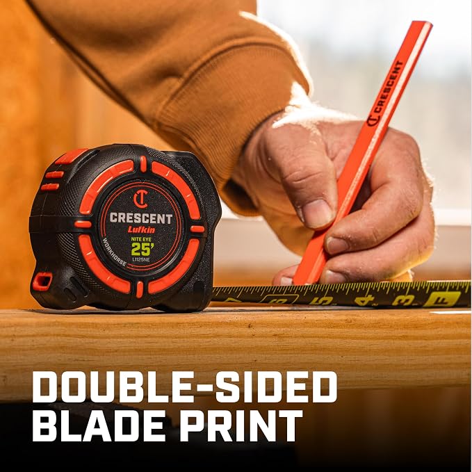Crescent Lufkin 25 Ft. WORKHORSE NITE EYE Tape Measure | L1125NE