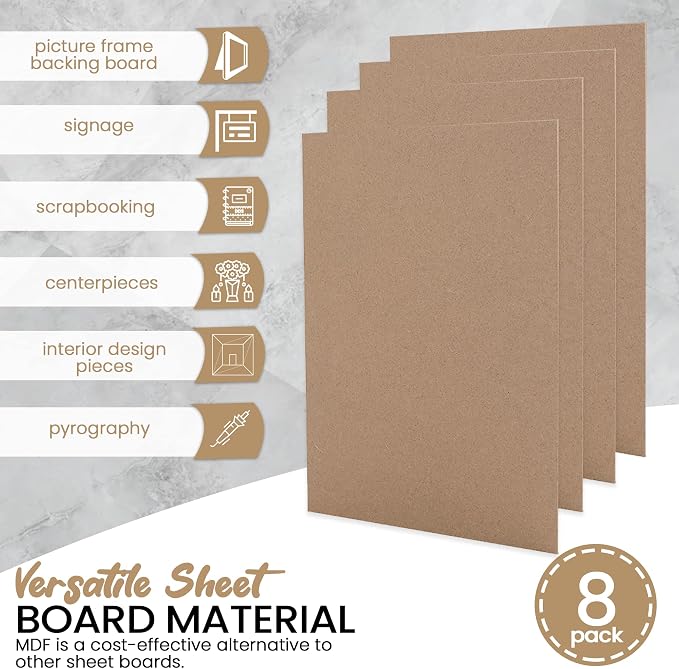 CalPalmy 8” x 10” MDF Boards - 2mm Thick Boards
