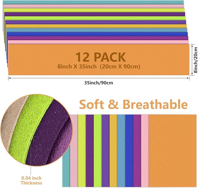 12 Rolls 8"x35" Large Stiff Felt Sheets, 1mm Felt Fabric Sheet