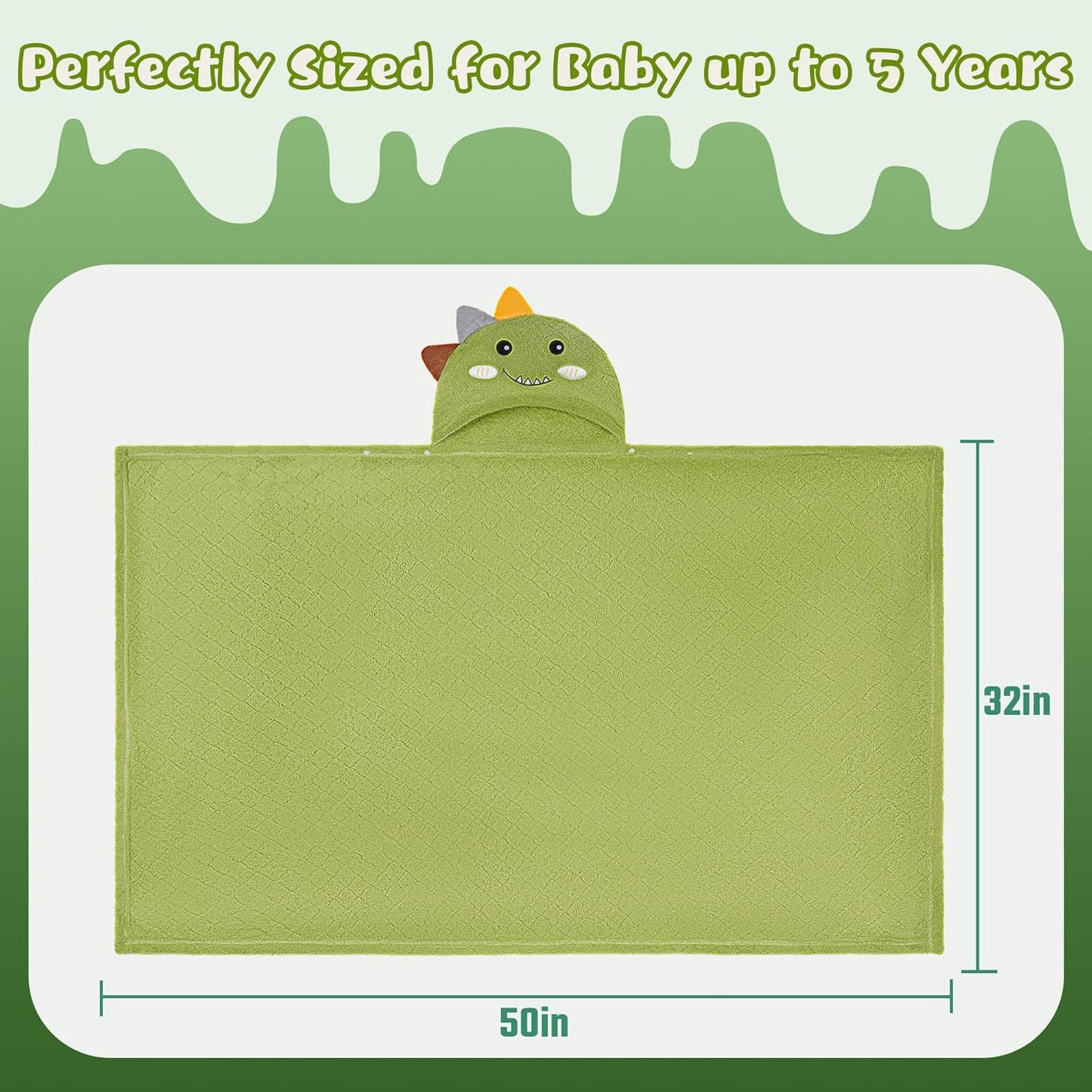Toddler Bath Towel Hooded Kids Towels Baby Bath Towels for Boy Girl 0-5 Year, 2-Pack Thick Absorbent Toddler Towels with Hood Kids Bath Towel, Large 50''x32'' Baby Hooded Towel for Kids