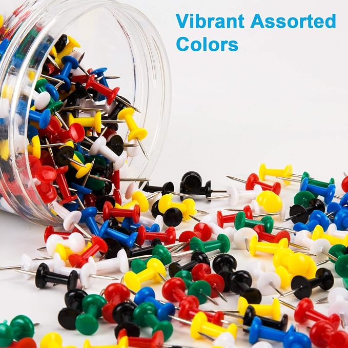 400Pcs Push Pins, Thumb Tacks for Bulletin Board, Stick Pins Thumb Tacks for