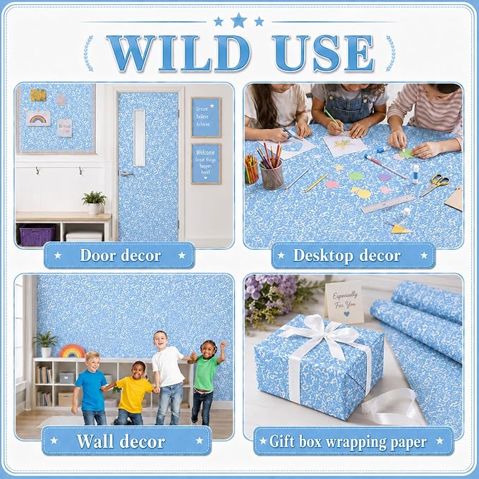 Blue Composition Bulletin Board Roll Non-Woven Fabric Poster 16in X 12ft | Back