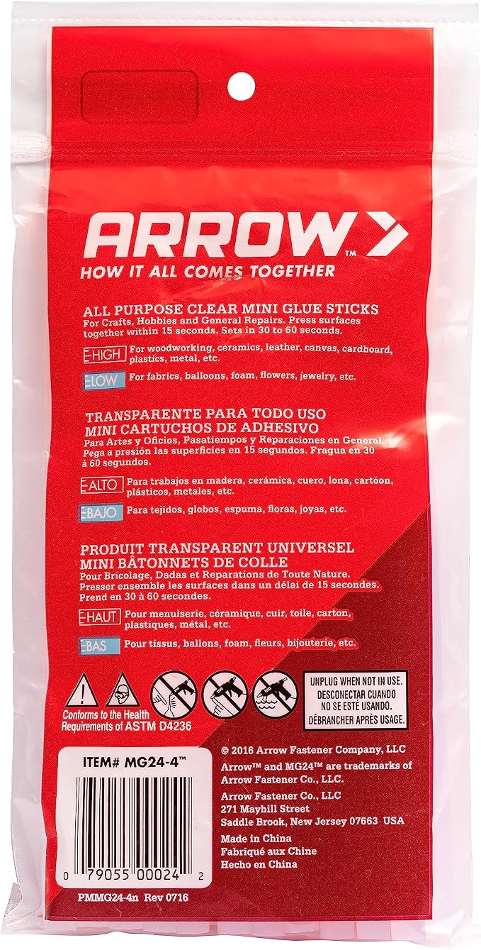 Arrow MG24-4 All Purpose Mini Glue Sticks