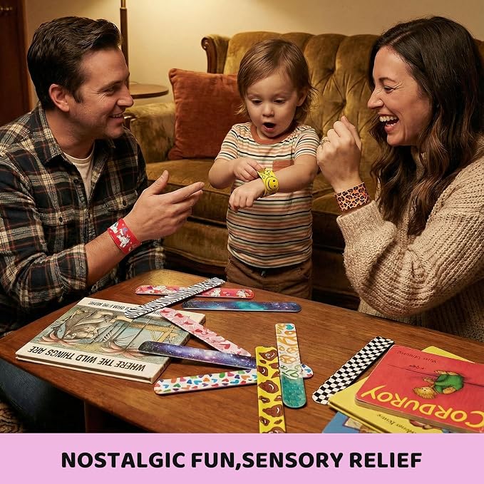 LovesTown Slap Bracelets for Kids, Birthday Exchanging Gifts, Goodies Bag