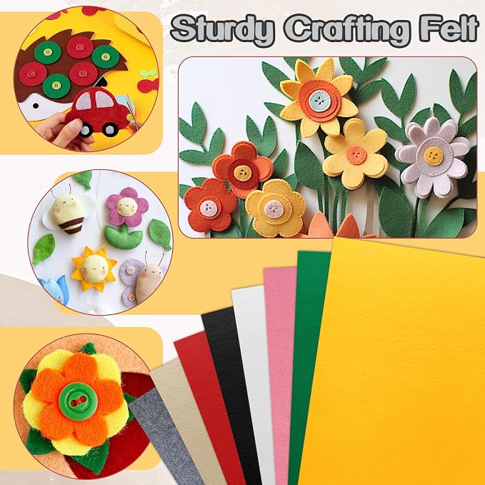 Luomorgo 8 Pcs 8 x 12 Inch Stiff Felt, 2mm Thick,