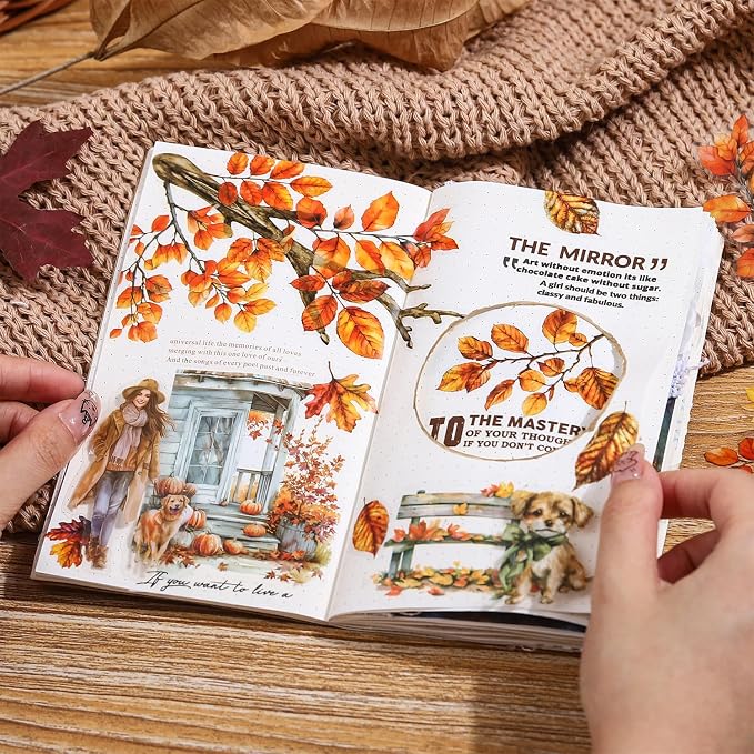 Foliage PET Sticker Set, Journaling, DIY Crafts, and Art Supplies