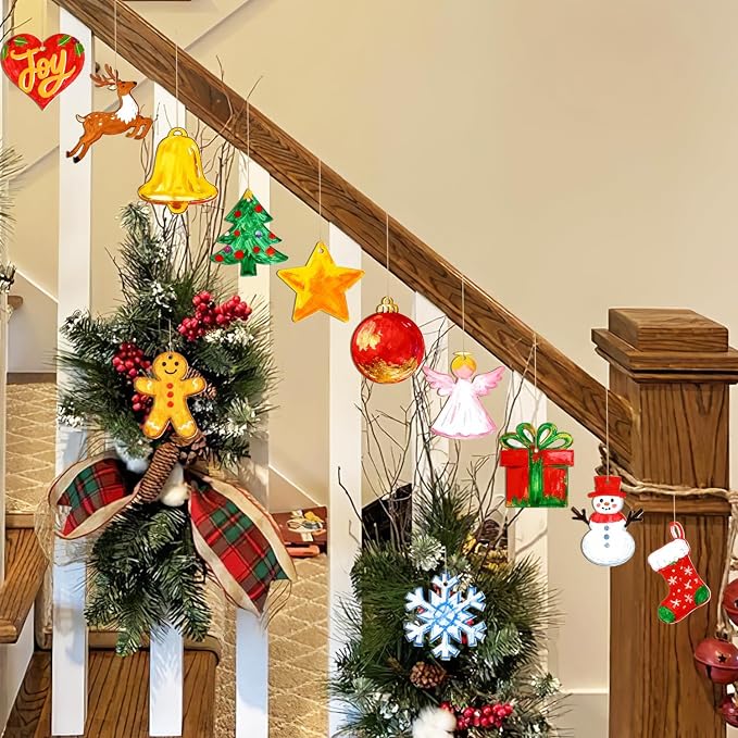 36PCS Wooden Christmas Ornaments to Paint, 12 Styles DIY Blank Unfinished Wood