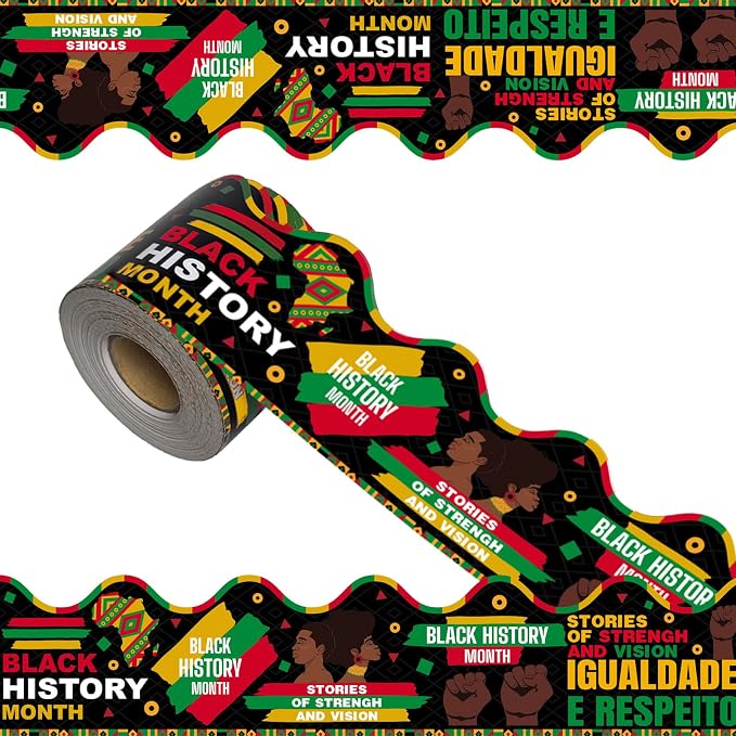69 Feet Black History Month Bulletin Board, African American Holiday Rolled