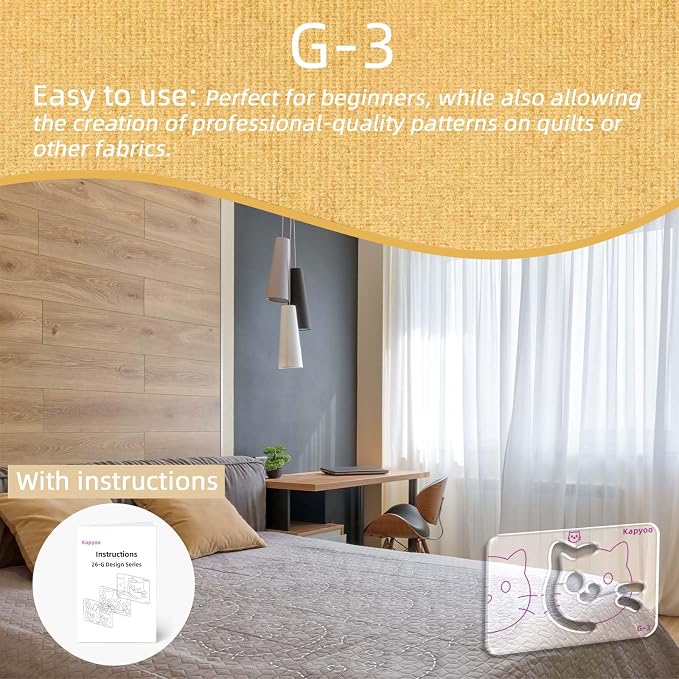 3Pcs Free Motion Quilting Templates