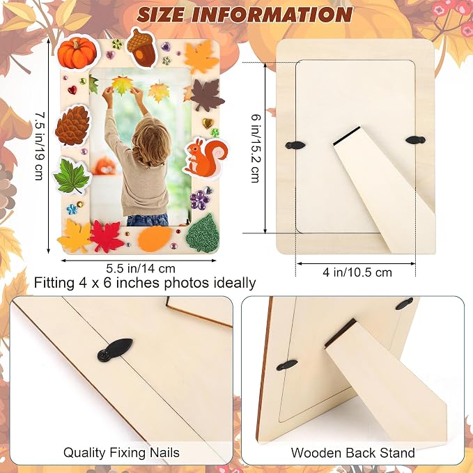 Fovths 24 Packs Fall Picture Frame Painting Craft Kit
